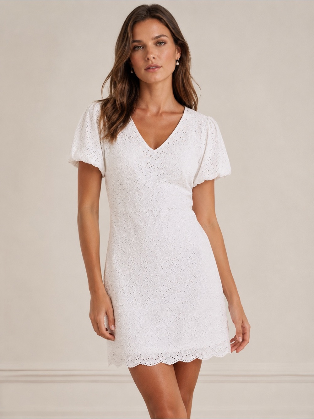 🌺 Ralph Lauren White Eyelet Embroidered Dress